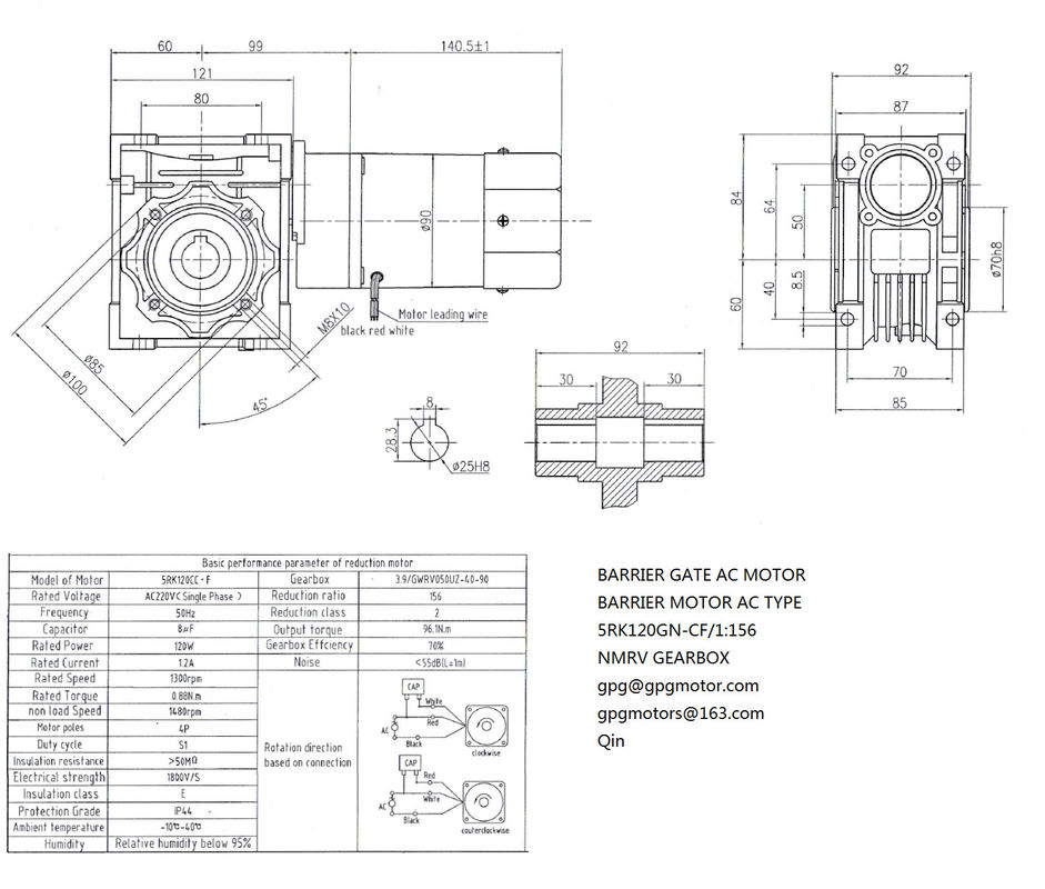 Wurm-Getriebe1:3.91:40 5rpm 5rk140w Nmrv Sperren-Tor-Wechselstrom-Art